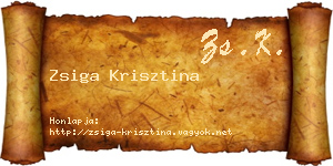 Zsiga Krisztina névjegykártya